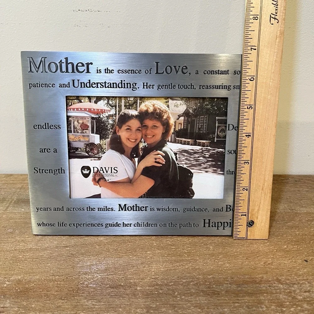 Mother Picture Frame 4x6 Metal Silver Poem Mom Gift Mother's Day‎ Sentimental
